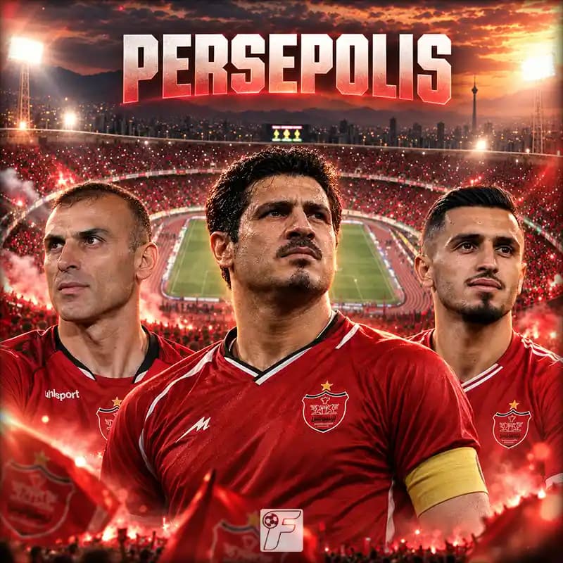 علی دایی، سید جلال حسینی و علی علیپور با پیراهن پرسپولیس در ورزشگاه آزادی