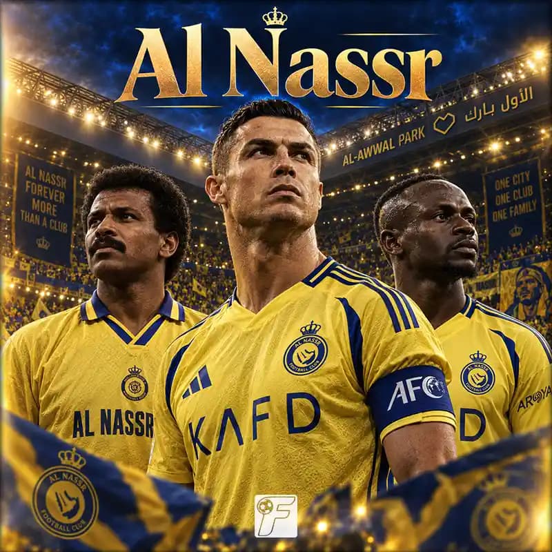 کریستیانو رونالدو، ماجد عبدالله و سادیو مانه با پیراهن النصر عربستان در ورزشگاه اول پارک